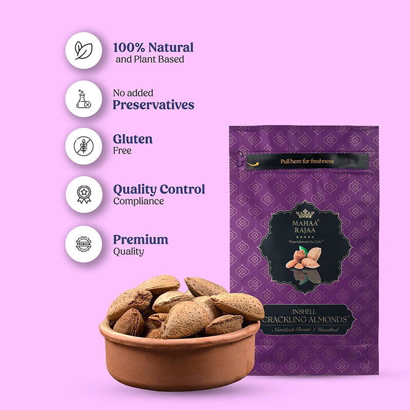 MahaaRajaa Premium Inshell Crackling Almonds 300gm