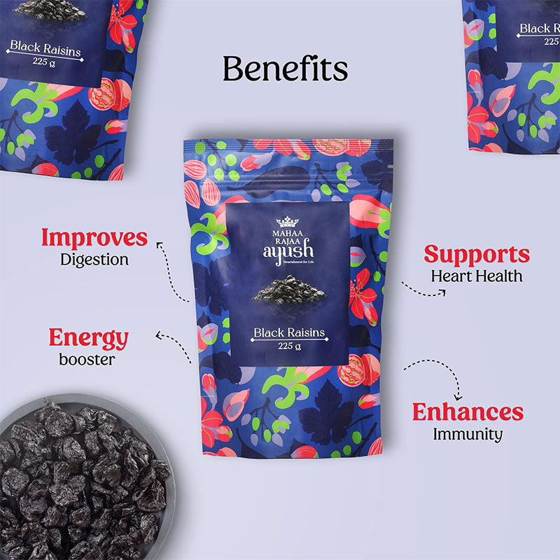 MahaaRajaa Ayush Black Raisins 225gm