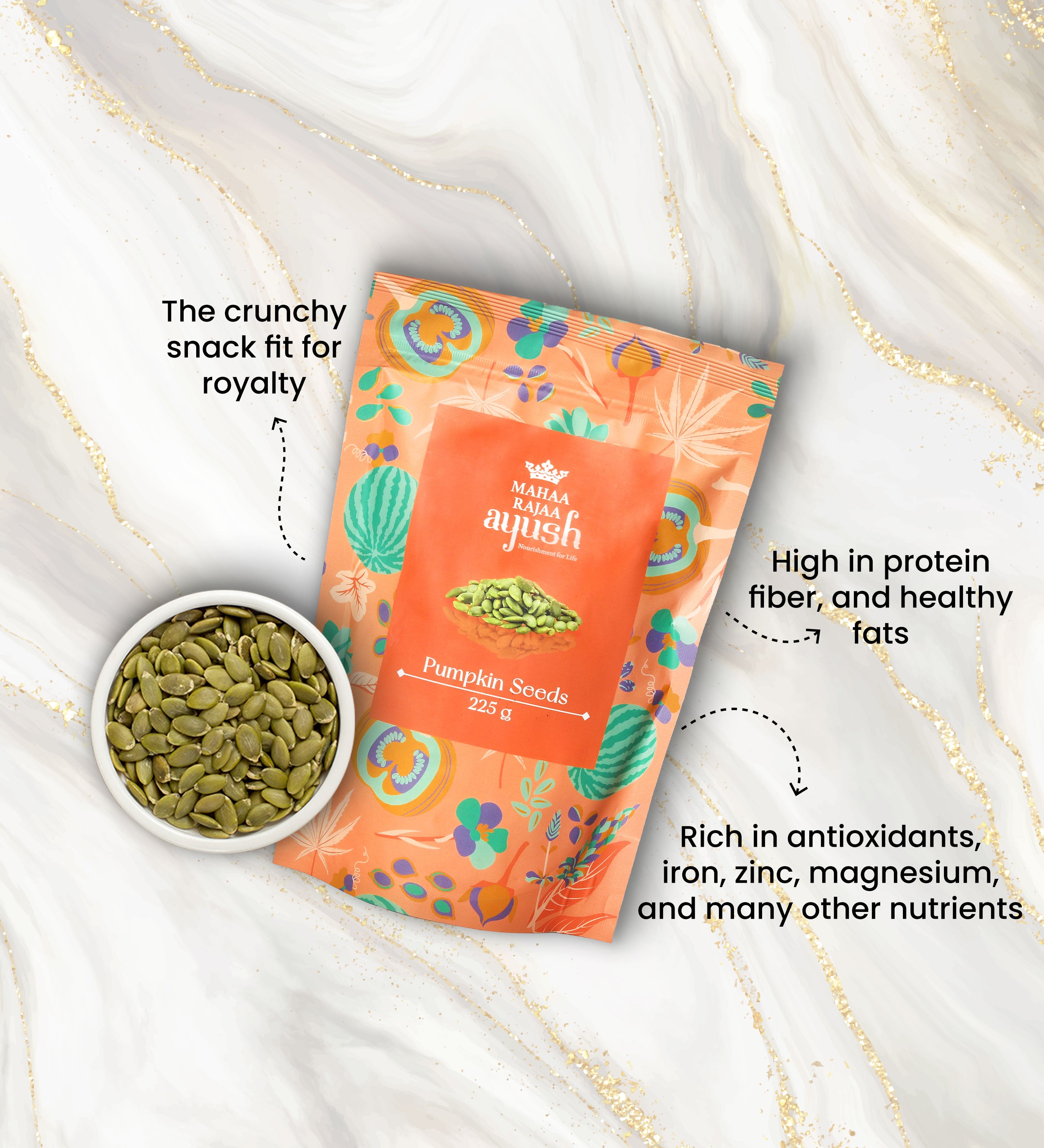MahaaRajaa Ayush Pumpkin Seeds 225gm (Pack of 2)