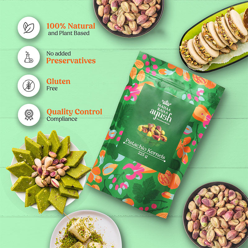 MahaaRajaa Ayush Pistachio Kernels 225gm