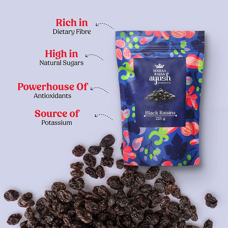 MahaaRajaa Ayush Black Raisins 225gm