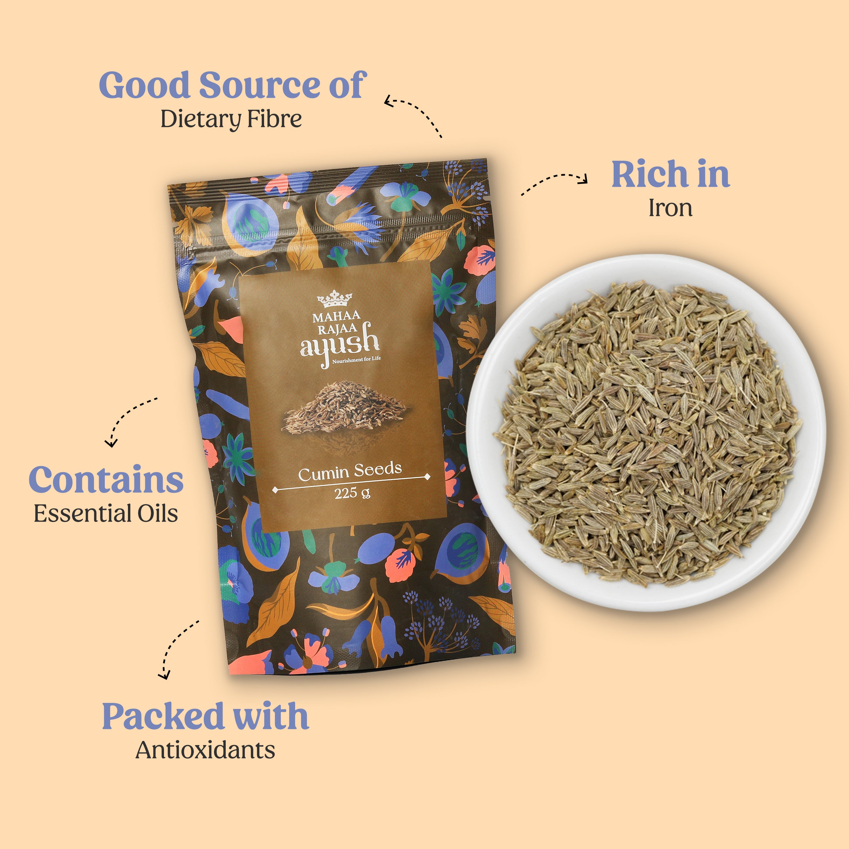 MahaaRajaa Ayush Cumin Seeds 225gm
