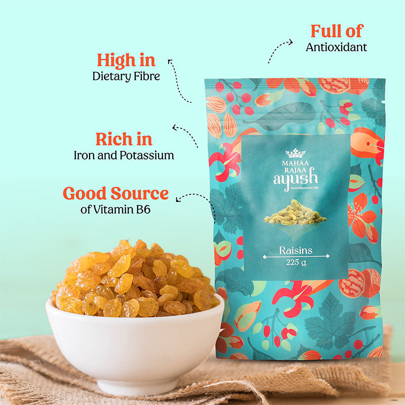 MahaaRajaa Ayush Green Raisins 225gm