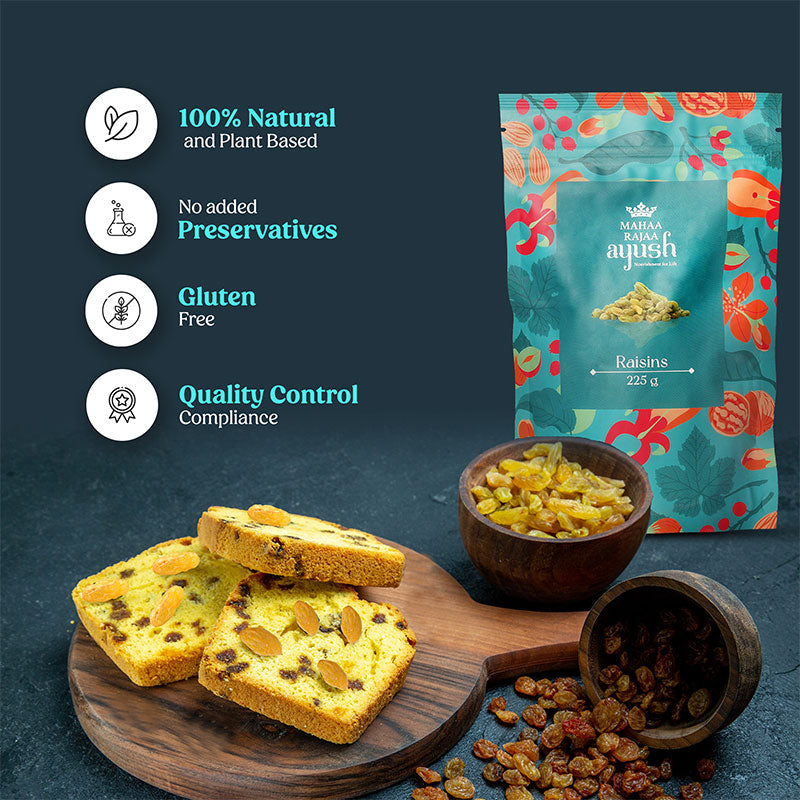 MahaaRajaa Ayush Green Raisins 225gm