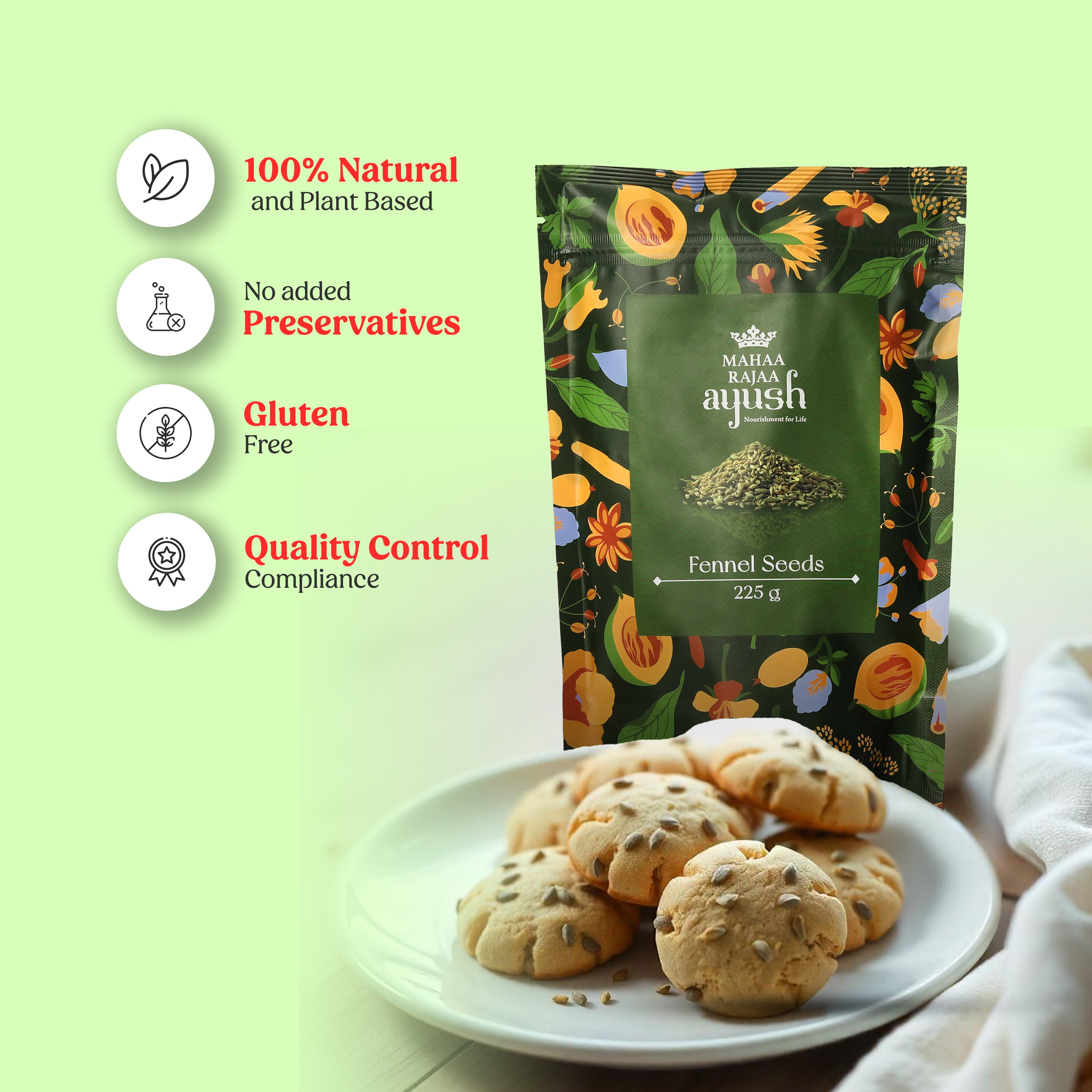 MahaaRajaa Ayush Fennel Seeds 225gm