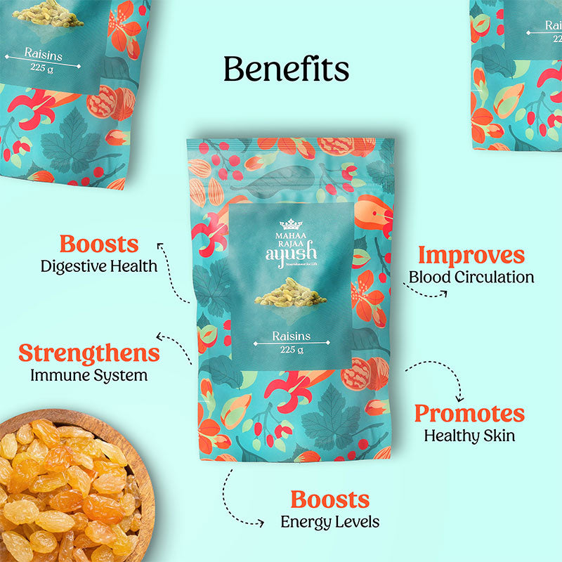 MahaaRajaa Ayush Green Raisins 225gm