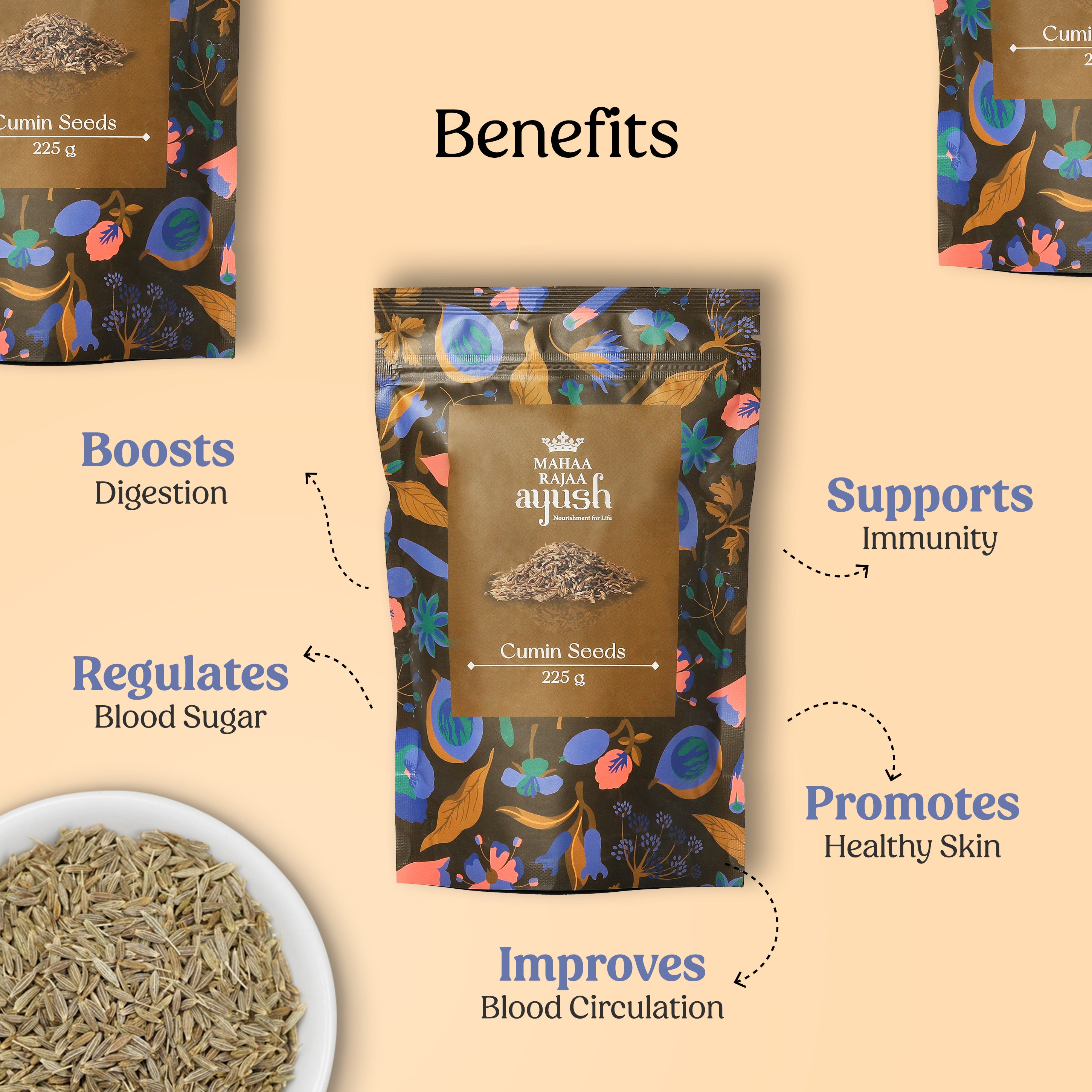 MahaaRajaa Ayush Cumin Seeds 225gm