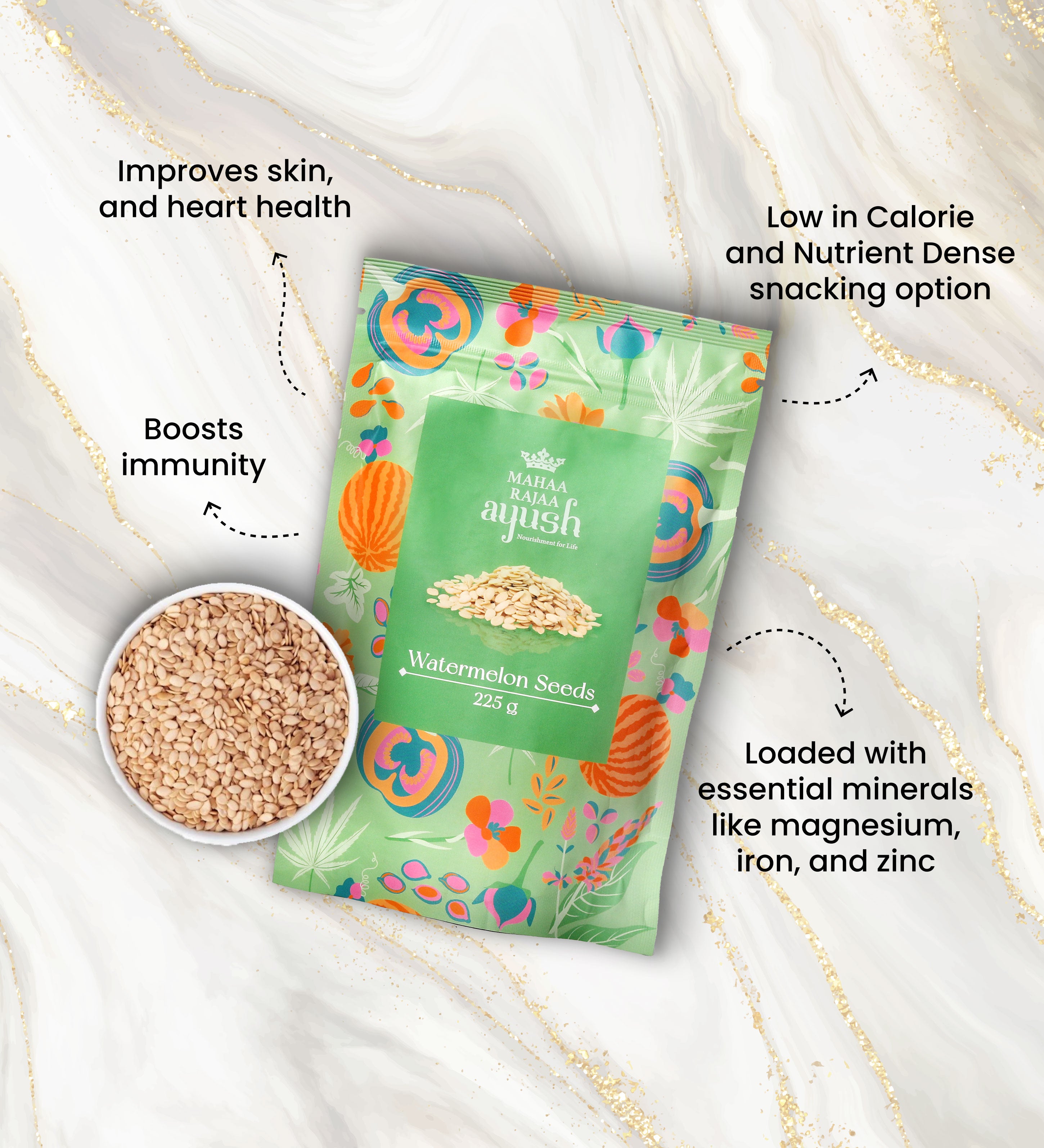 MahaaRajaa Ayush Watermelon Seeds 225gm (Pack of 2)