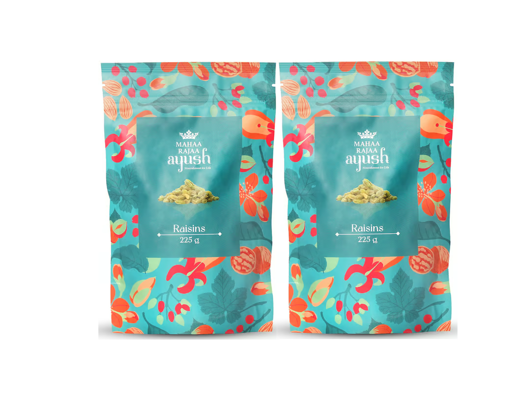 MahaaRajaa Ayush Green Raisins 225gm (Pack Of 2)