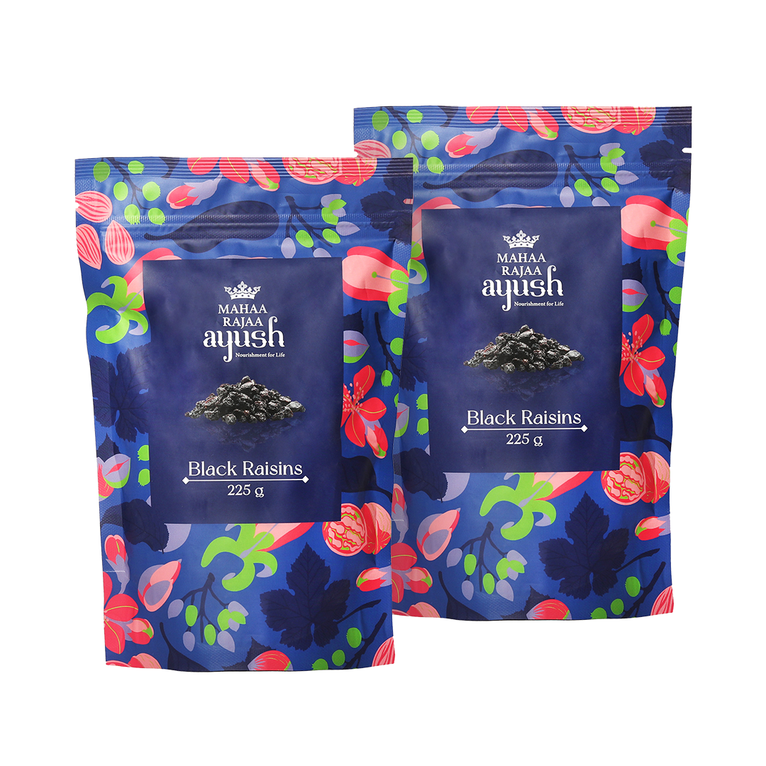 MahaaRajaa Ayush Black Raisins 225gm (Pack of 2)